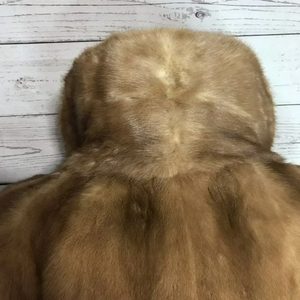 AJ Ugent Autumn Haze Emba Natural Brown Mink Coat - Picture 16 of 16